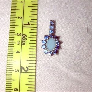 Peruvian Blue Opal Blue Sapphire Pendant